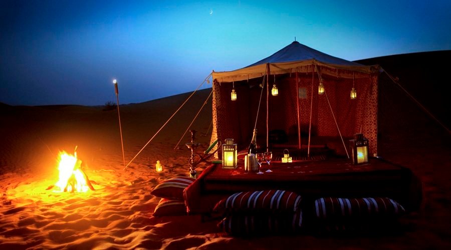 Bedouin-style tents at a desert camp near Dubai