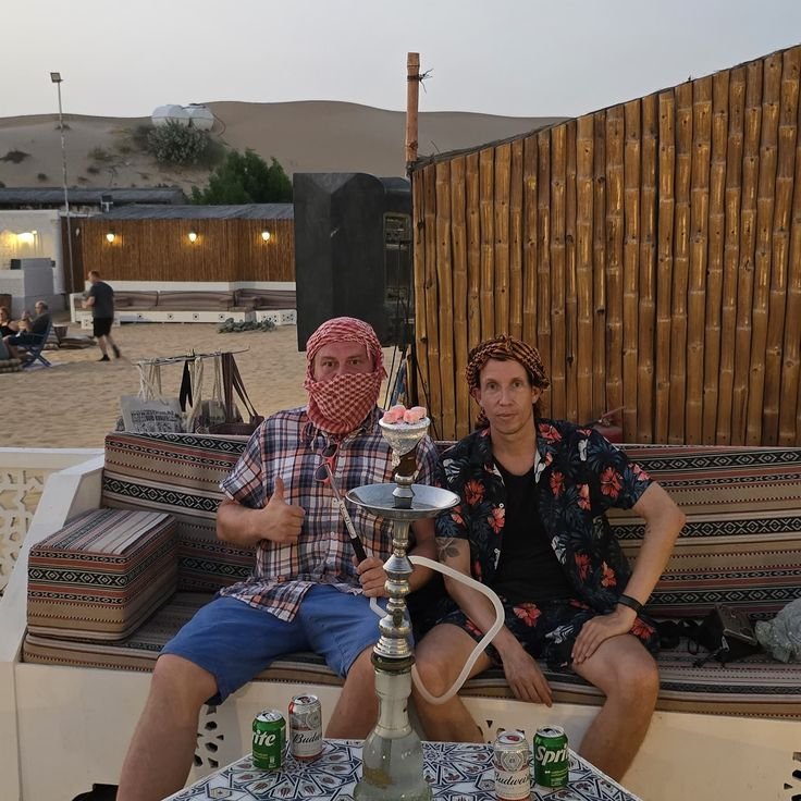 BBQ dinner at the desert camp at night