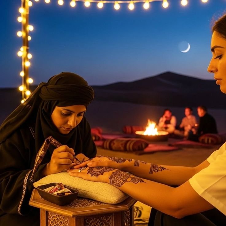 BBQ buffet night at the Dubai desert safari camp