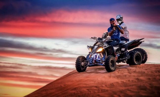 Double-seater quad bike in the Abu Dhabi desert