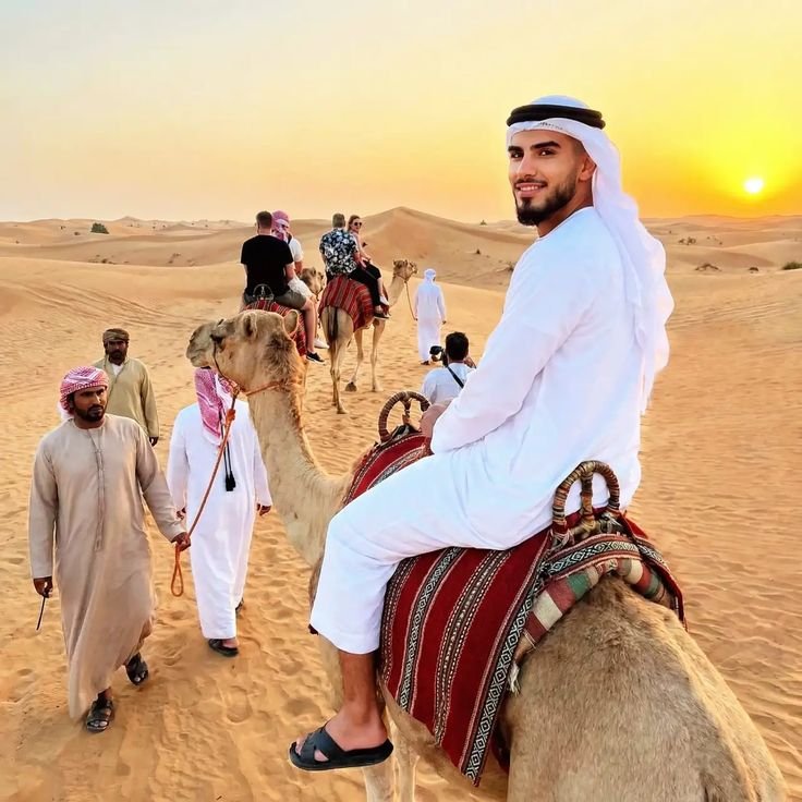 Guests in Arabic costumes at the camp